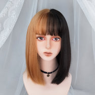 Harajuku black and yellow wig DB6229