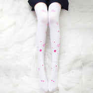 Cherry blossom printed lacquered socks DB4504