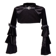 Black velvet cape buckle shawl DB1017