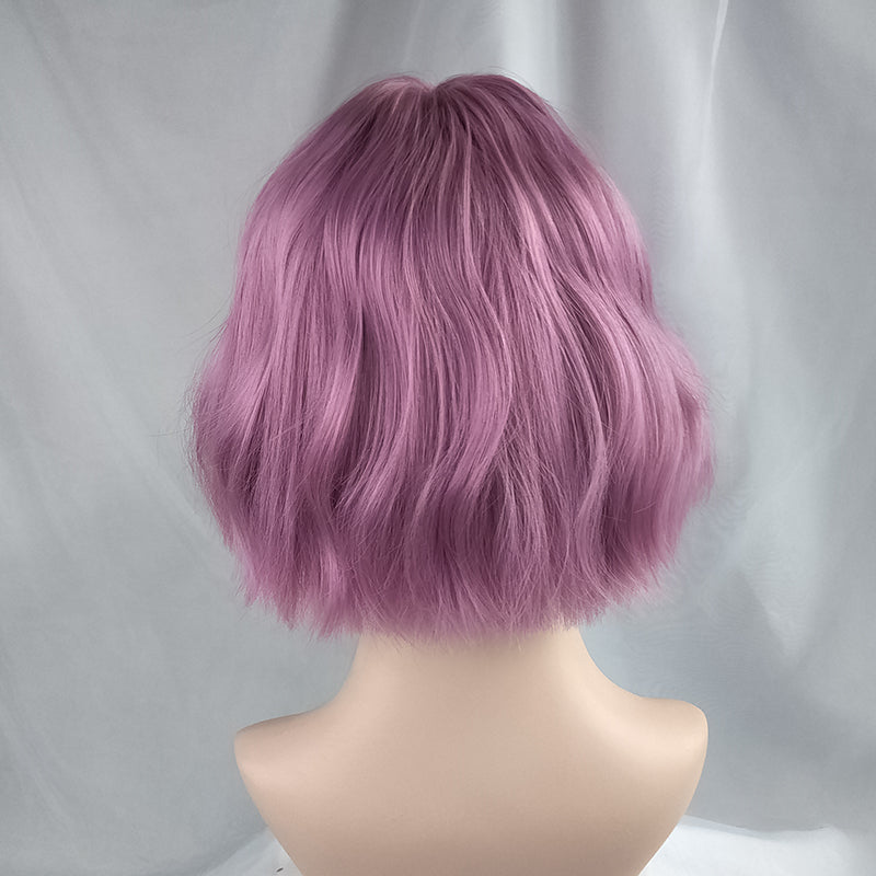 Lolita purple short curly wig DB6222