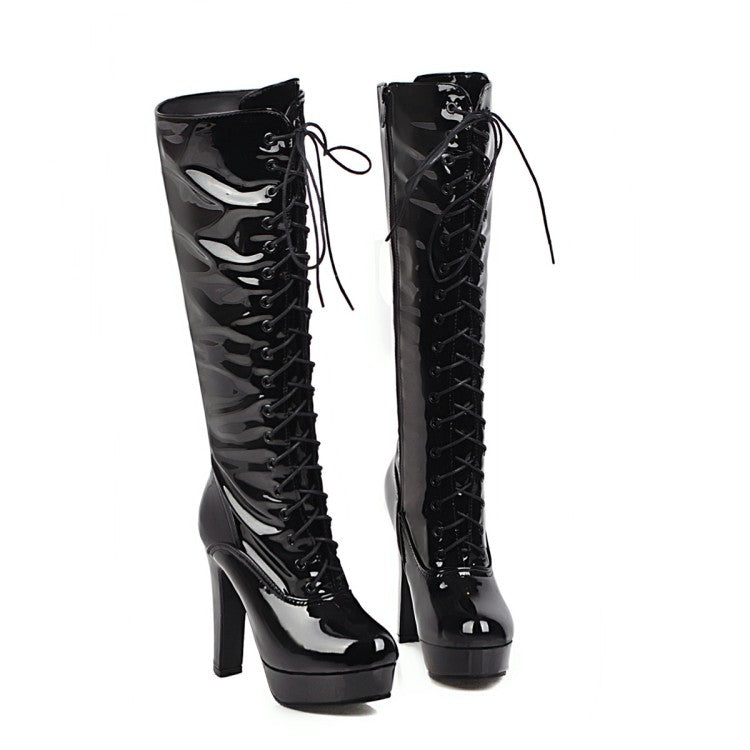 Dark patent leather strappy heels DB7334