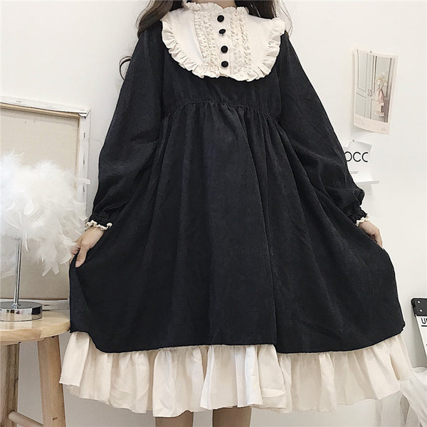 Lolita black+white dress DB6255