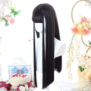 Natural black long straight hair wig DB5453