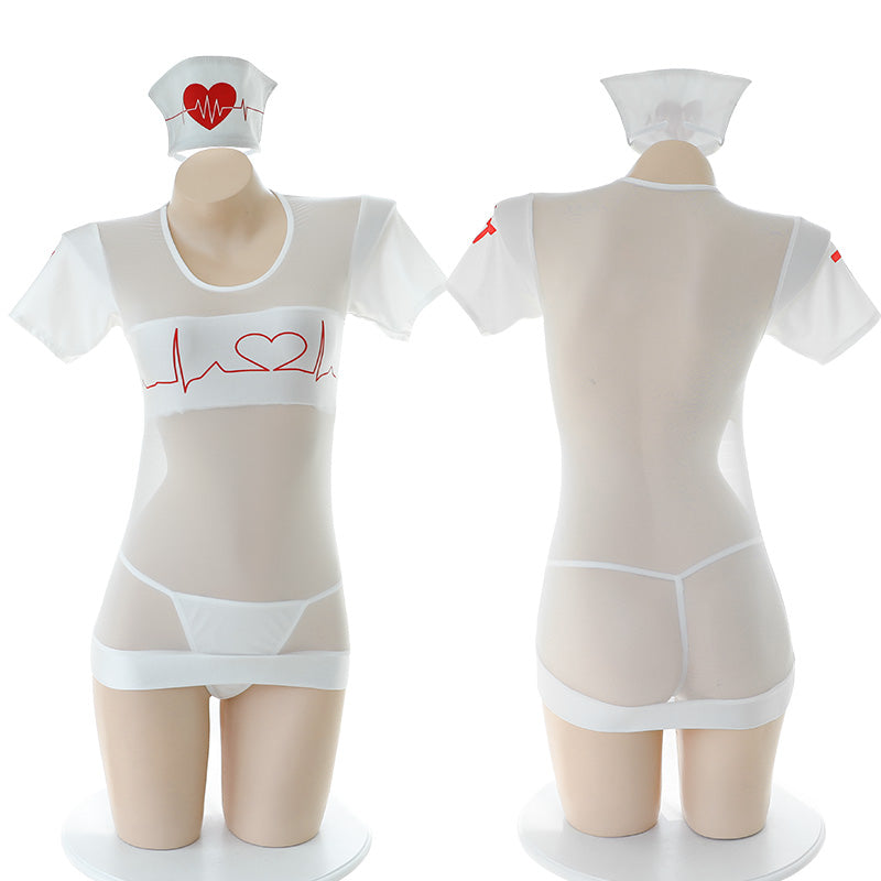 Sexy nurse COS mesh short skirt DB4761