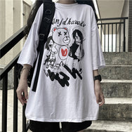 Ghost Horse Girl Print Short Sleeve T-shirt DB5784