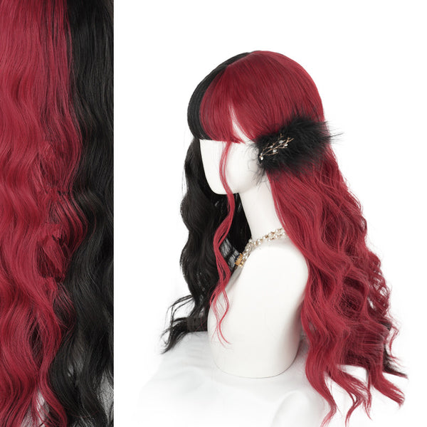 Red and Black Colorblock Wig DB7651