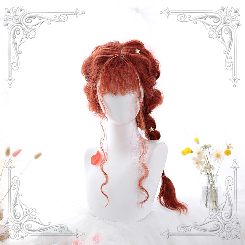 Lolita brown red curly hair wig  DB4339
