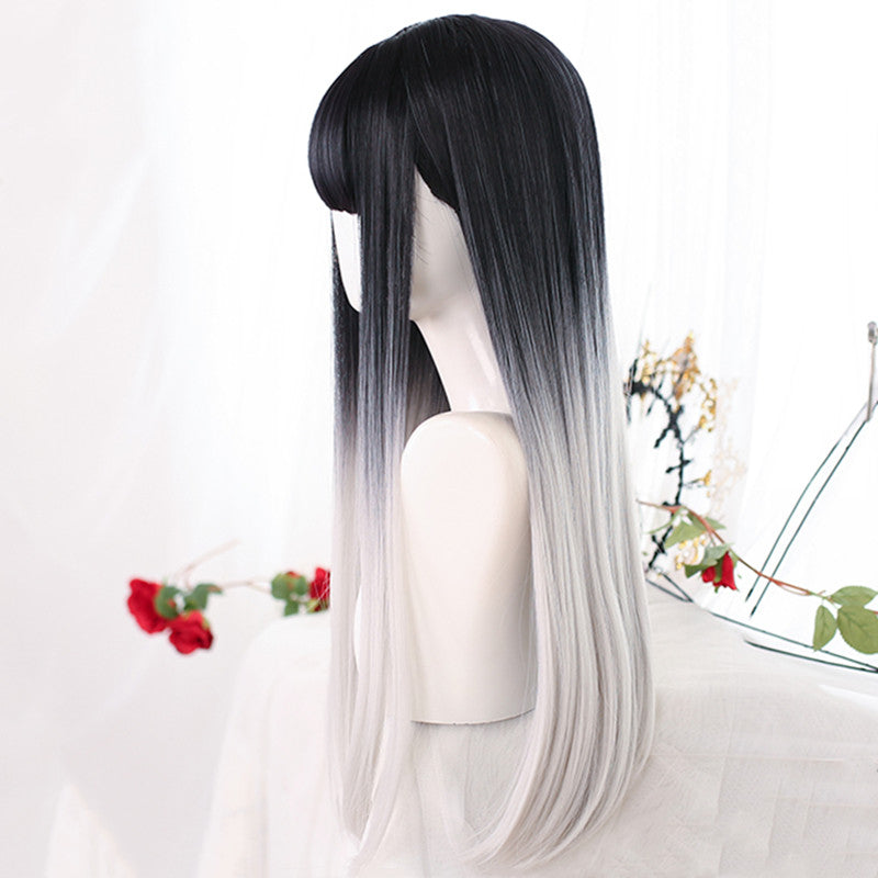 Harajuku natural black gradient wig DB6085