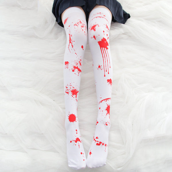 Halloween blood printed paint socks DB4691