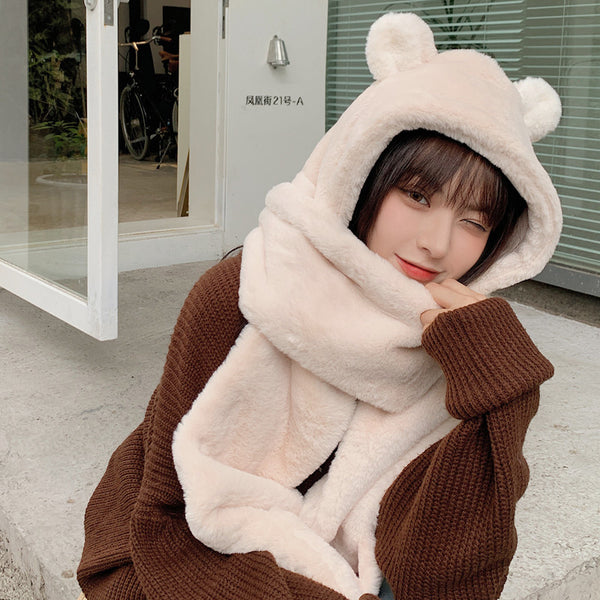 Cute bear hooded scarf DB6293