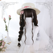 Lolita black brown long curly hair wig  DB4336