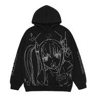 Black Anime Hooded sweater DB6403