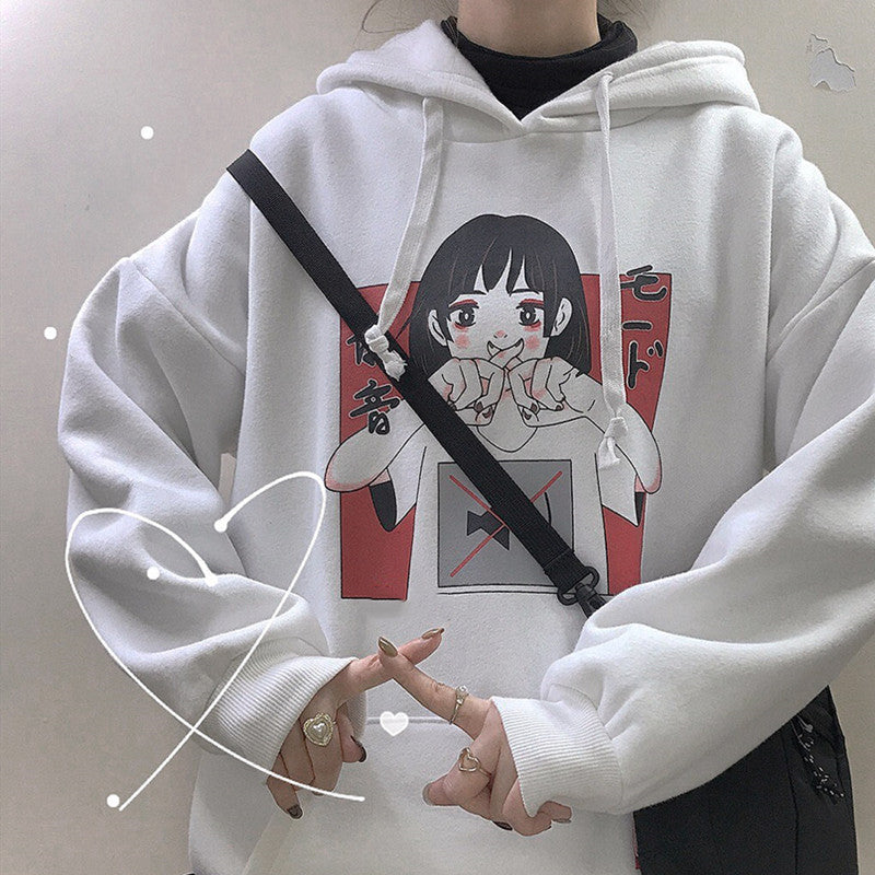 Anime print hooded sweatshirt DB5959