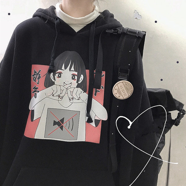 Anime print hooded sweatshirt DB5959