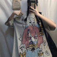 Anime printed short-sleeved T-shirt DB5475