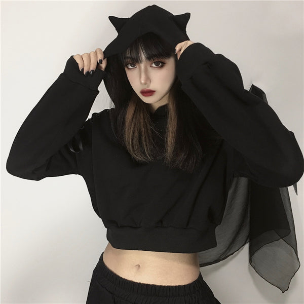 Dark little devil cat ear sweater DB7244