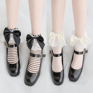 lolita lace bow socks   DB5517