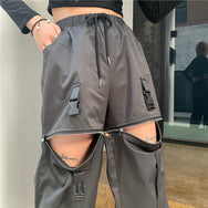 Punk Detachable Black Casual Pants DB5243