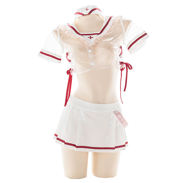 Sexy cos transparent nurse uniform suit DB5249