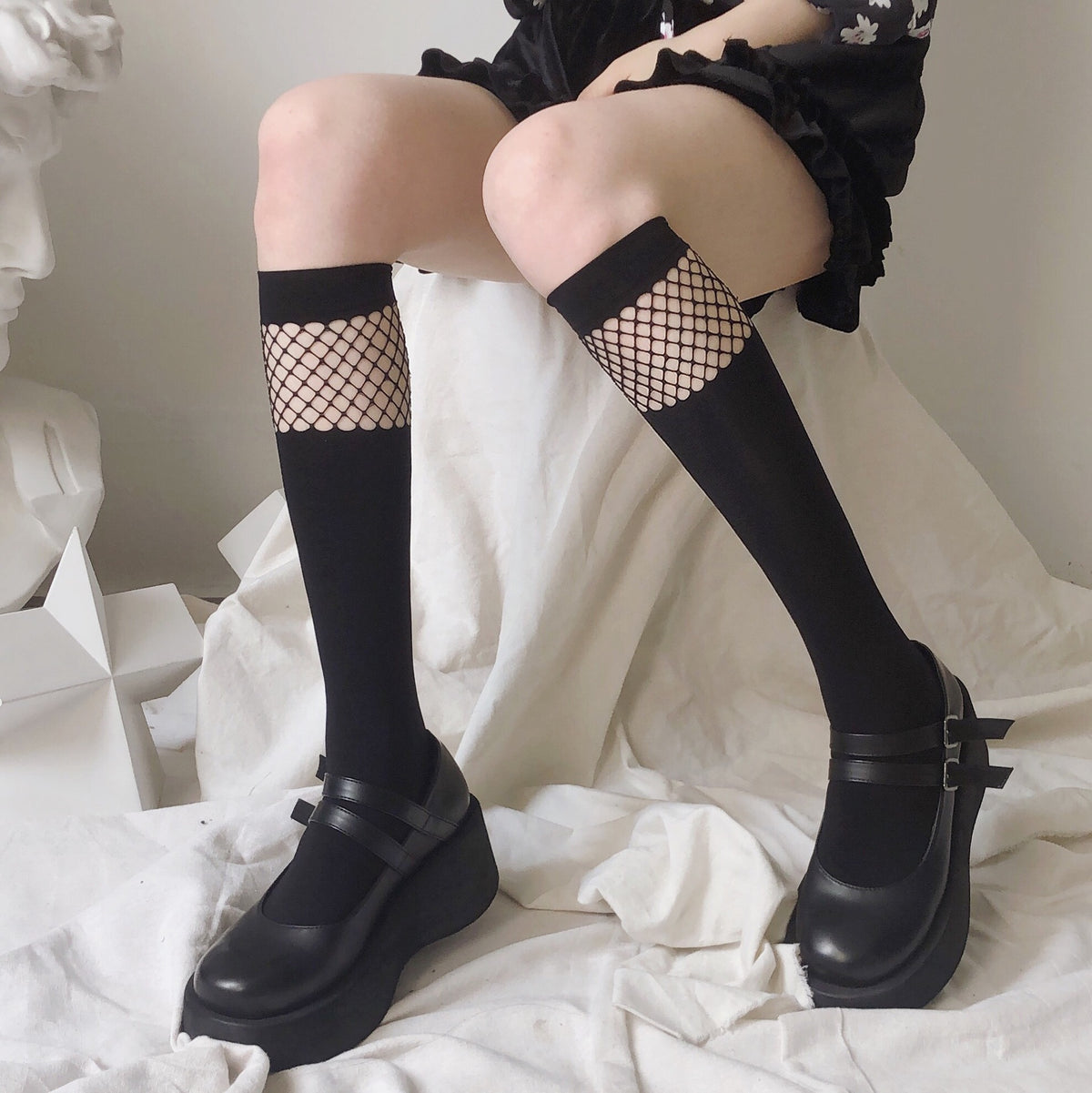 Black fishnet stockings 2 pairs  DB6156