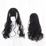 Harajuku chocolate long curly hair wig DB4878