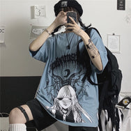Anime printed short-sleeved T-shirt DB5706