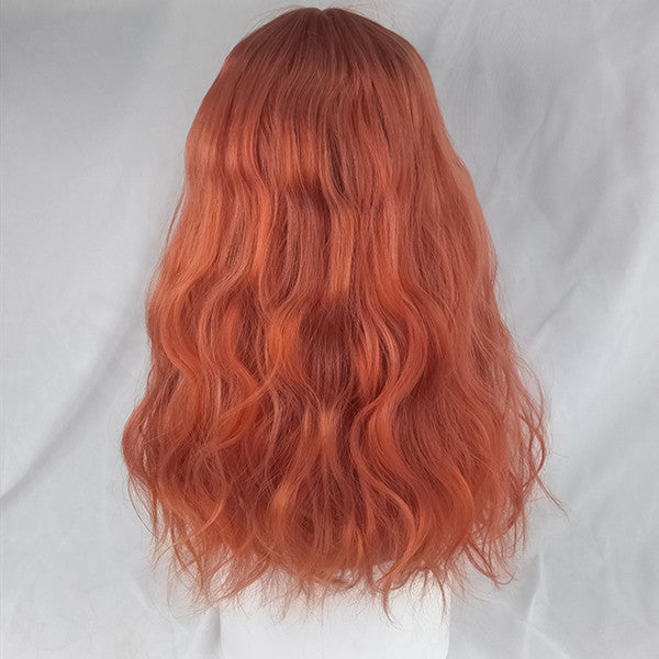 Harajuku Orange Medium Long Curly Hair Wig DB5006
