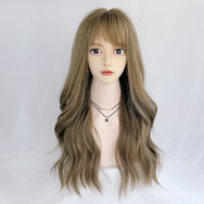golden brown long curly wig DB7720