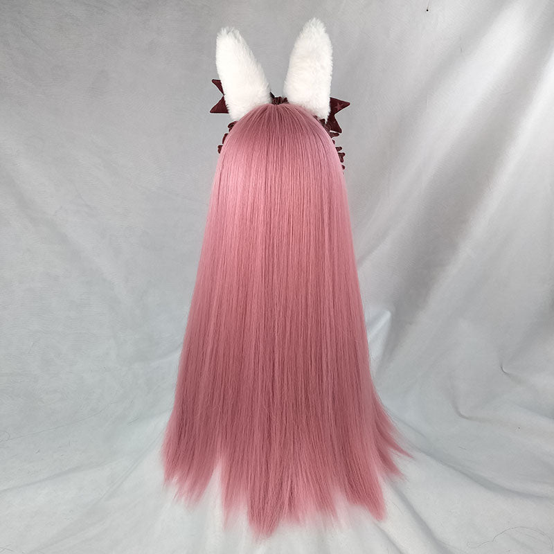 Harajuku Lolita Pink Long Straight Hair Wig DB5325