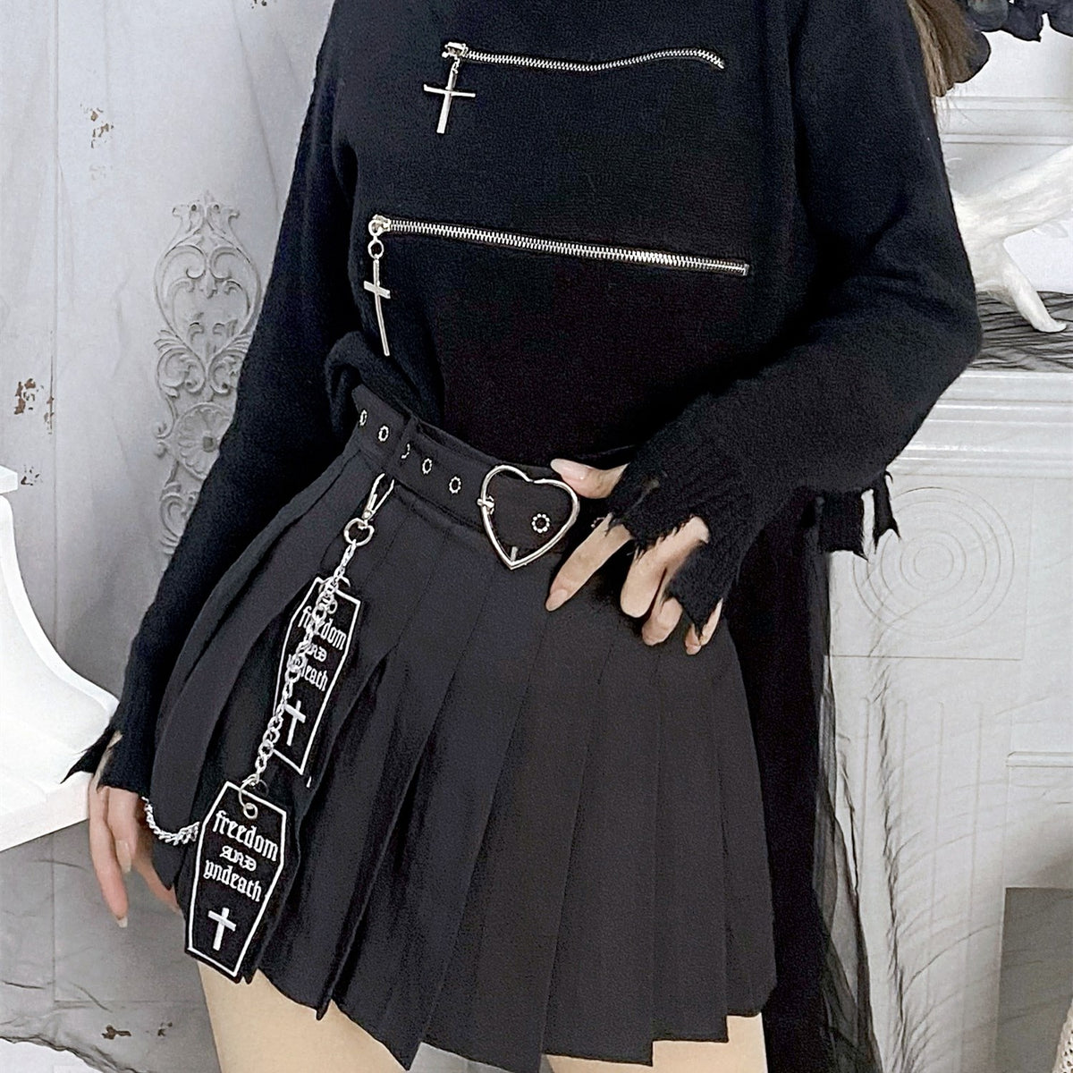 Punk black skirt DB6937