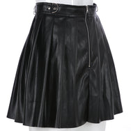 Black PU leather skirt DB7283