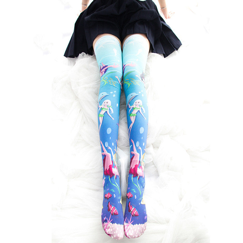 The Little Mermaid printed lacquered socks DB4696
