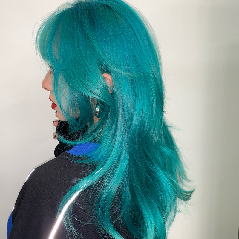 Harajuku blue green wig DB4932