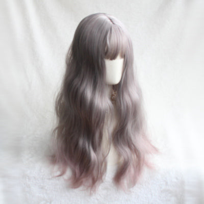 Gray-pink long-length wig DB4136