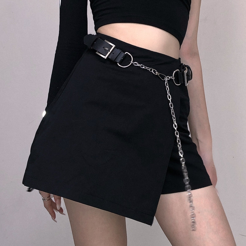 Black high waist chain skirt DB7448