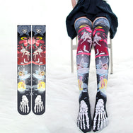 Dark anime printed paint socks DB4669