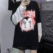 Dark Anime Print Long Sleeve T-shirt DB5835