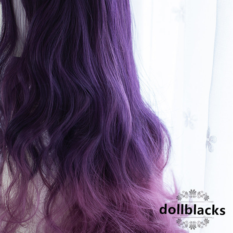 Lolita purple gradient long curly hair wig DB5834
