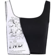 Black + white print vest DB5891