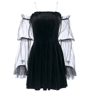 Off-the-shoulder small black dress DB5315