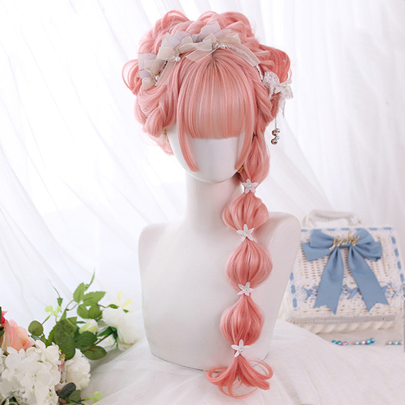 Harajuku Lolita Peach Gradient Long Curly Hair Wig DB5185