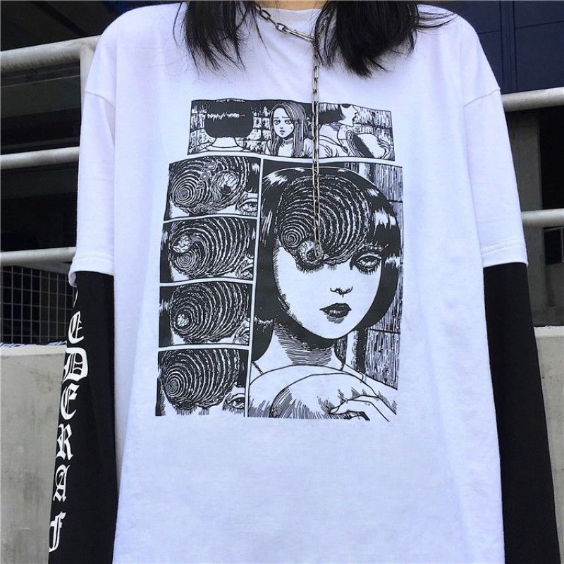Anime print long sleeve T-shirt DB5939