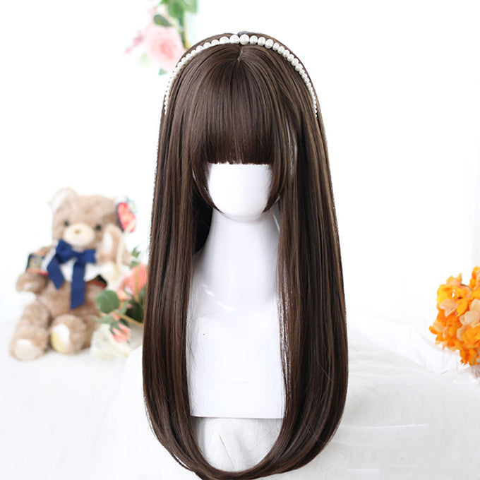 Long brown straight wig DB5451