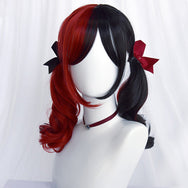 Harajuku Black + White, Black + Red Colorblock Wig DB5522