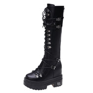 Punk lace-up rider boots DB7414