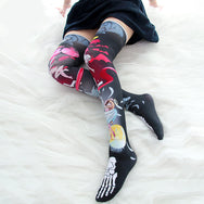 Dark anime printed paint socks DB4669