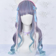 Lolita purple and blue mixed color gradient wig DB5847