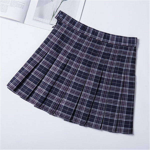 All-match check pleated skirt DB5398