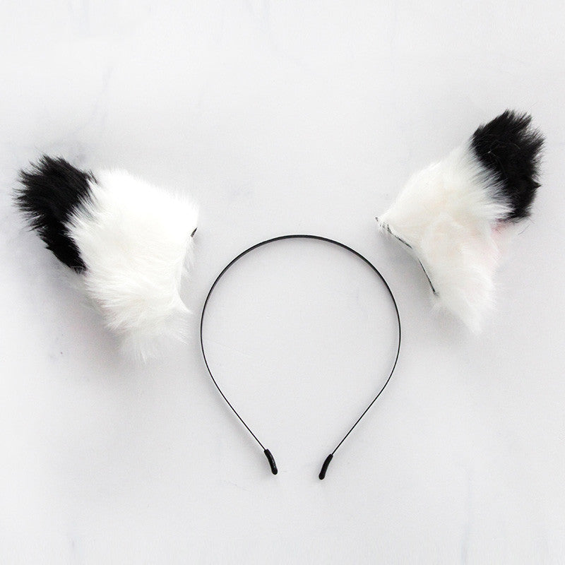 Black and white fox headband DB4468