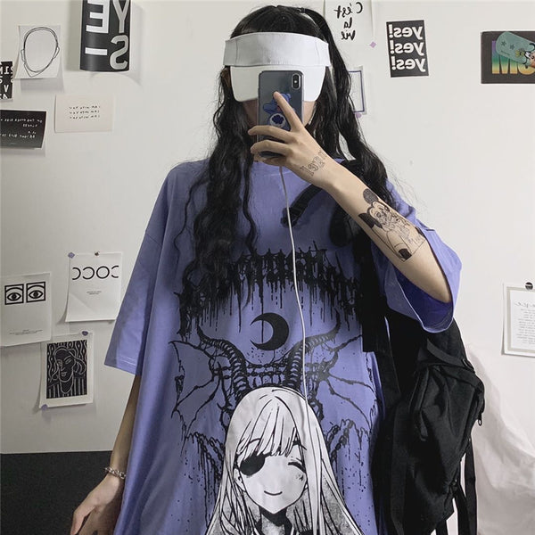 Anime printed short-sleeved T-shirt DB5706